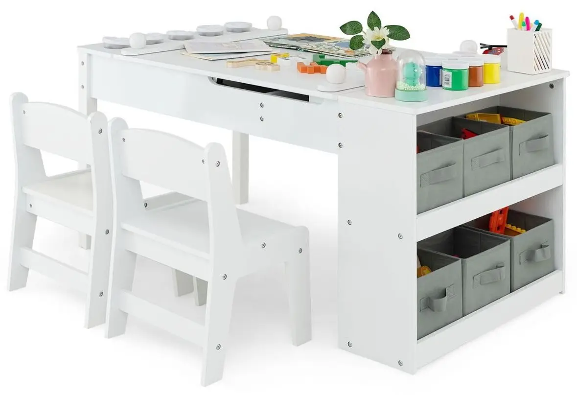 Set masa + 2 scaune Costway HY10243WH (White)