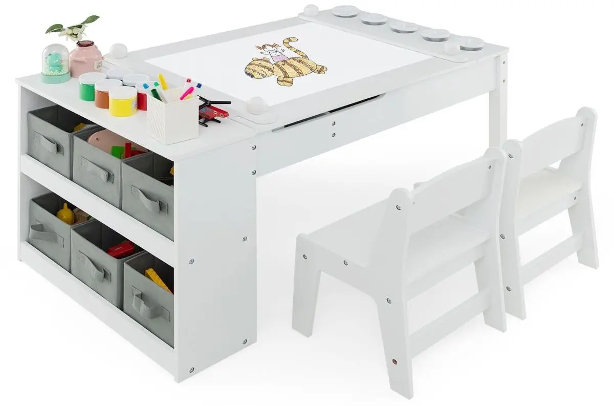 Set masa + 2 scaune Costway HY10243WH (White)