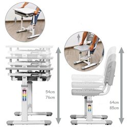 Set masa+scaun Costway HW65906GR (Grey) Thumb