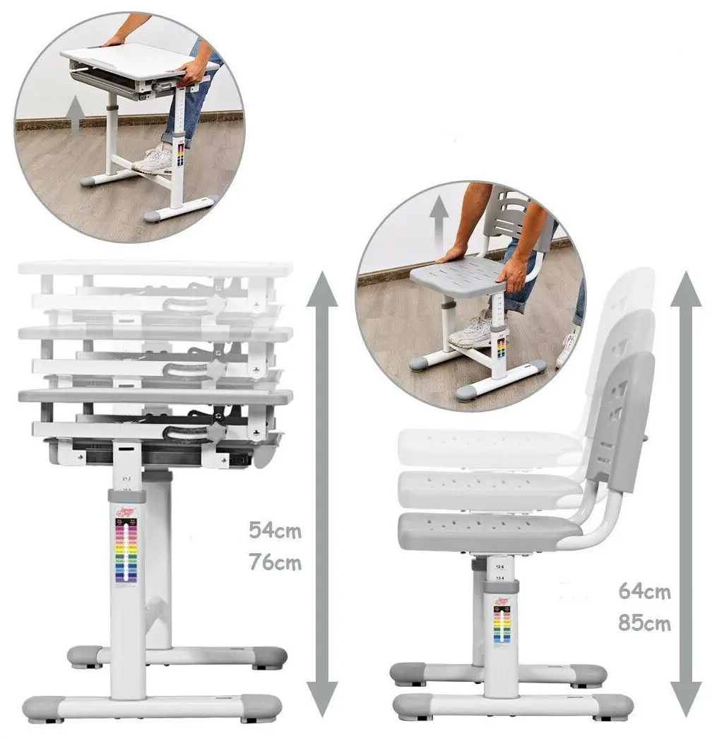 Set masa+scaun Costway HW65906GR (Grey)