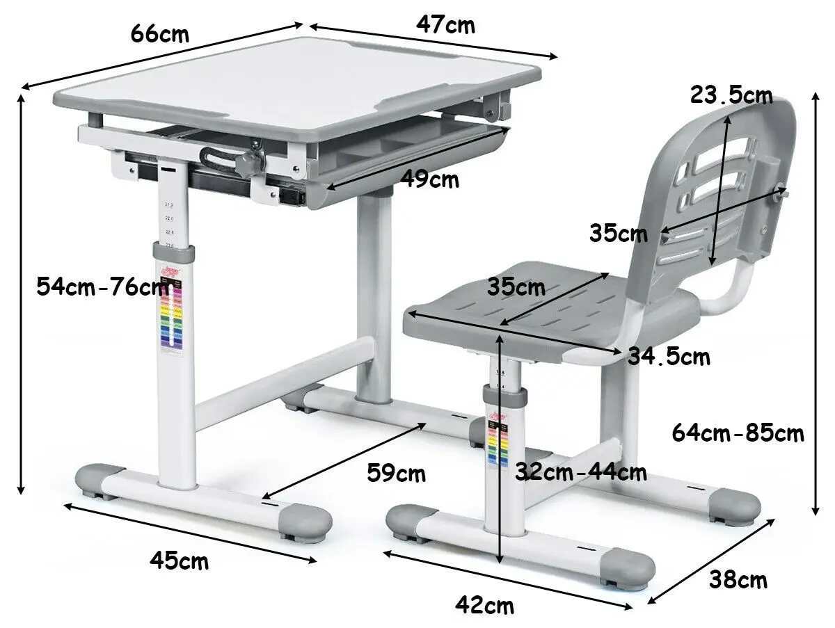 Set masa+scaun Costway HW65906GR (Grey)
