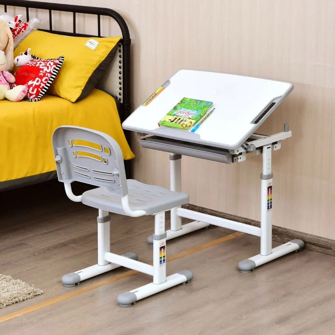 Set masa+scaun Costway HW65906GR (Grey)