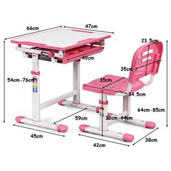 Set masa+scaun Costway HW65906PI (Pink) Thumb