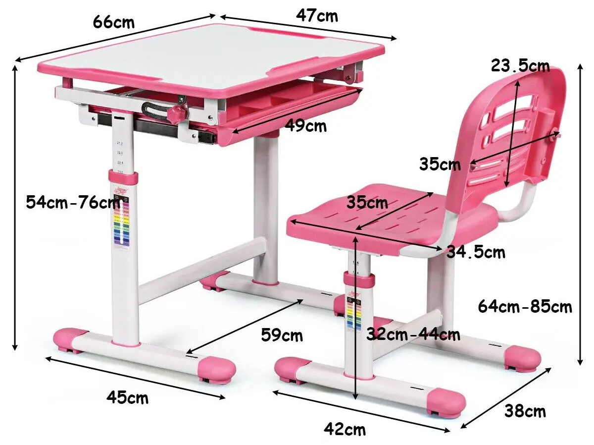 Set masa+scaun Costway HW65906PI (Pink)