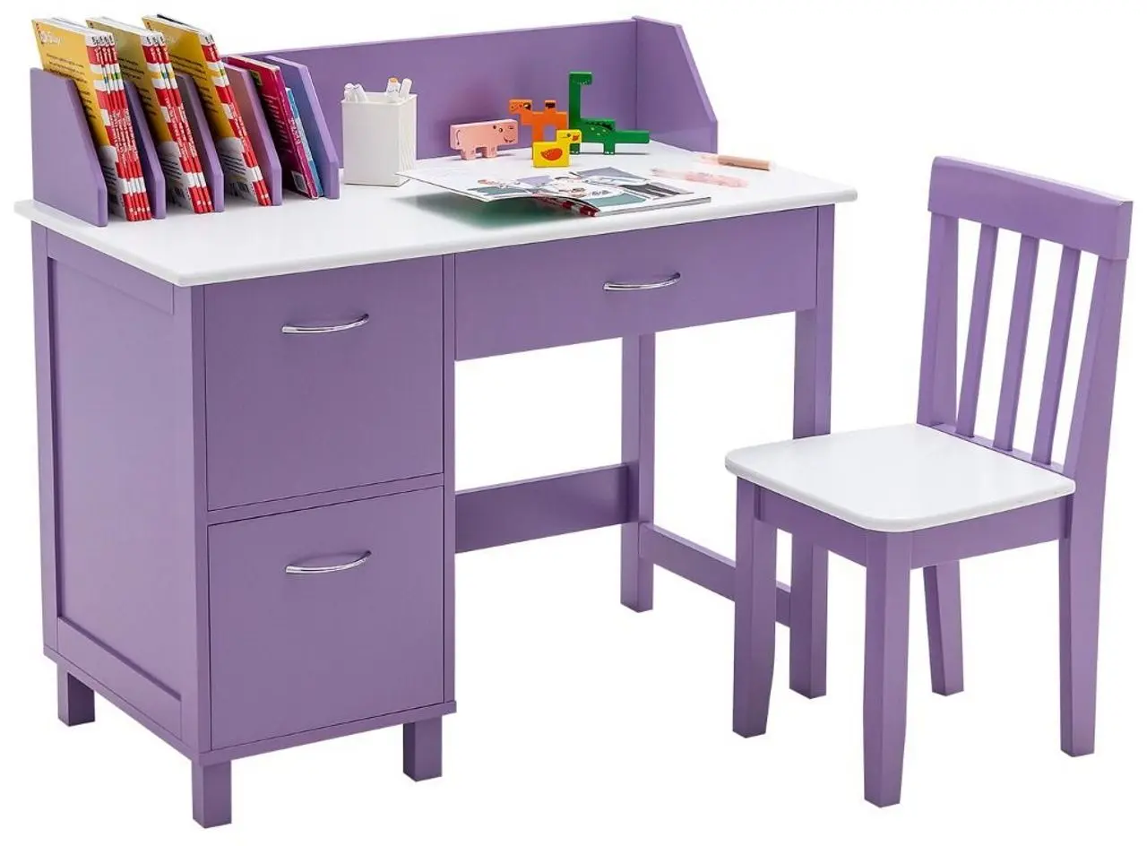 Набор стол+стульчик Costway HW66181PL (Purple) - 2