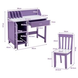 Набор стол+стульчик Costway HW66181PL (Purple) Thumb