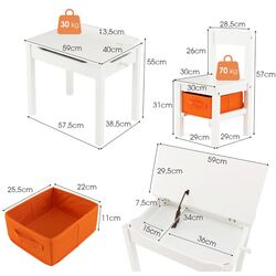 Set masa+scaun Costway HY10077WH (White) Thumb