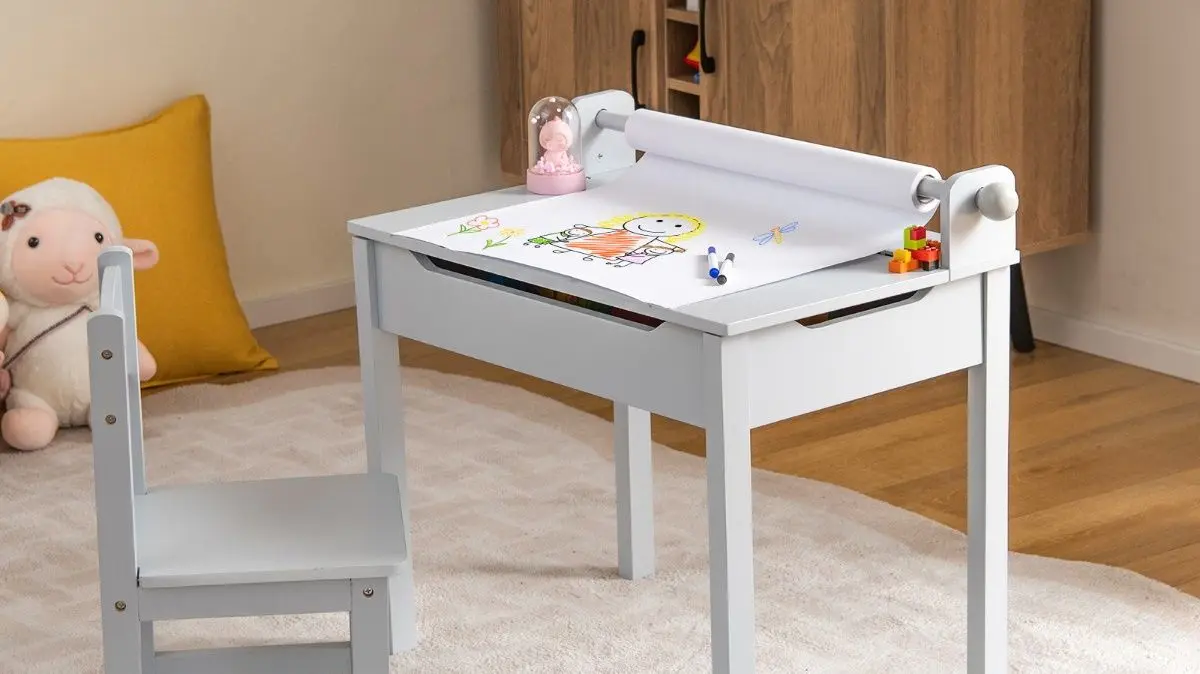 Набор стол + стульчик Costway HY10125GR (Grey)