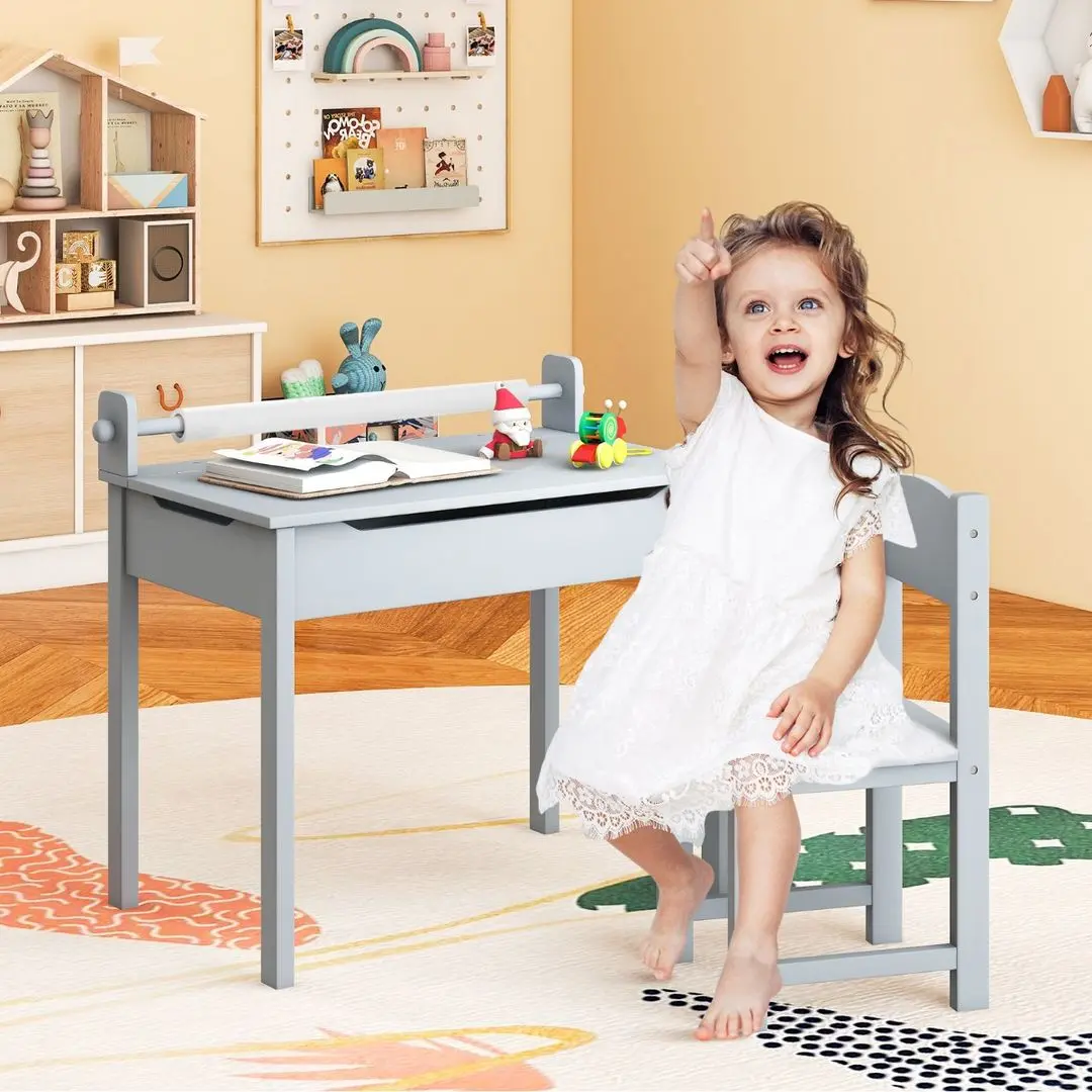 Набор стол + стульчик Costway HY10125GR (Grey)