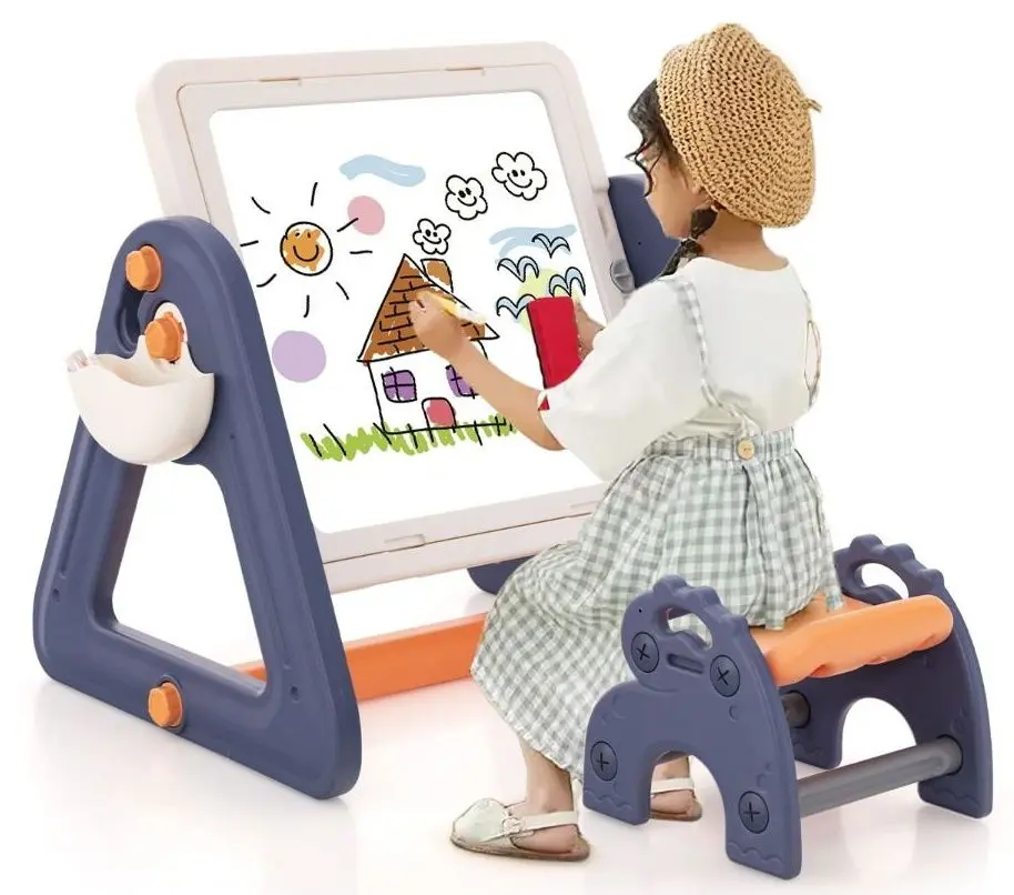 Set masa + scaun Costway TM10072 (Blue/Orange)