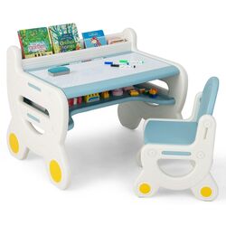 Set masa+scaun Costway TP10119BL (White/Blue) Thumb