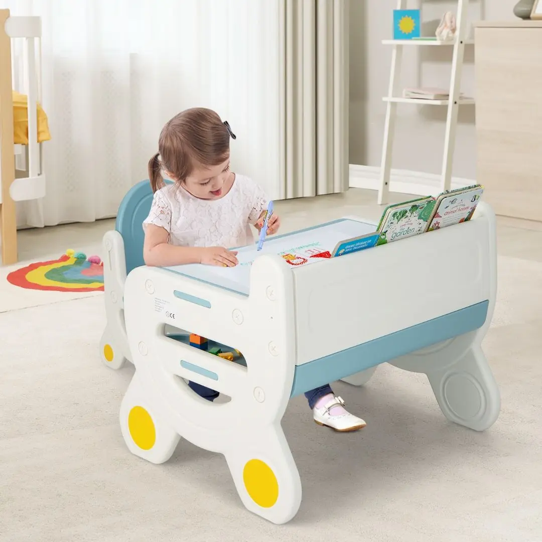 Set masa+scaun Costway TP10119BL (White/Blue)