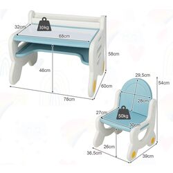 Set masa+scaun Costway TP10119BL (White/Blue) Thumb