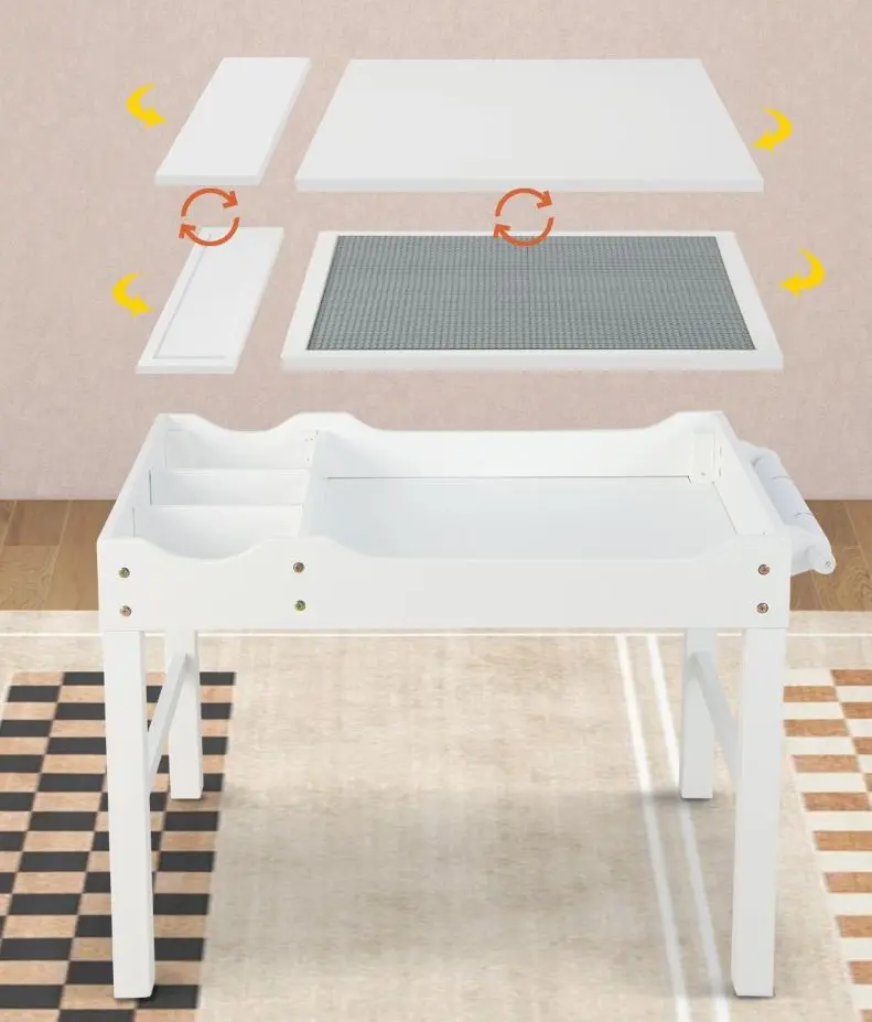 Стол 2в1 Costway UY10024WH (White)