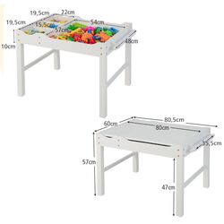 Стол 2в1 Costway UY10024WH (White) Thumb