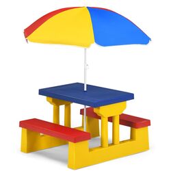 Столик с лавочками Costway OP70475CL (Yellow/Blue) Thumb