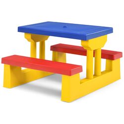 Столик с лавочками Costway OP70475CL (Yellow/Blue) Thumb