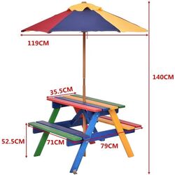 Masa cu banci Costway OP70481 (Multicolor) Thumb