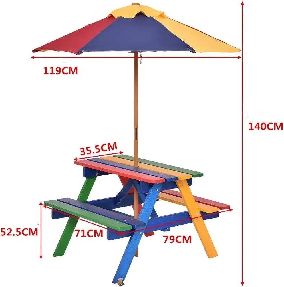 Masa cu banci Costway OP70481 (Multicolor)