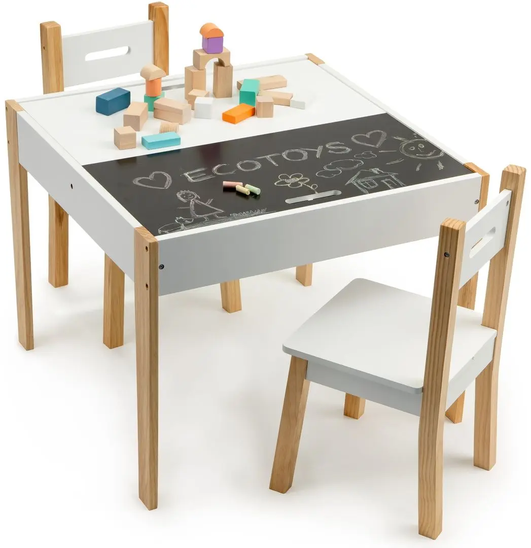 Set masa + 2 scaune Ecotoys OT143 (White)