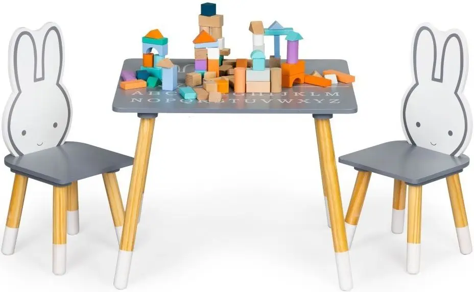 Set masa+2 scaune Ecotoys WH141 (Grey/White)