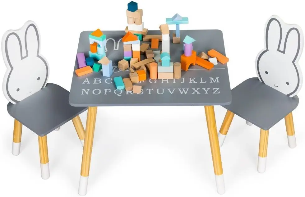 Set masa+2 scaune Ecotoys WH141 (Grey/White)