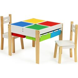 Set masa+2 scaune Ecotoys XKF002 (White/Natural) Thumb