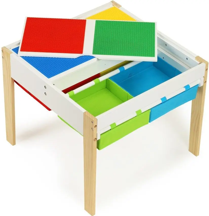 Set masa+2 scaune Ecotoys XKF002 (White/Natural)