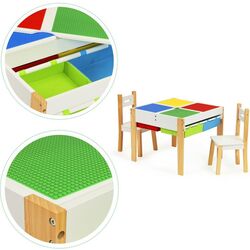 Set masa+2 scaune Ecotoys XKF002 (White/Natural) Thumb