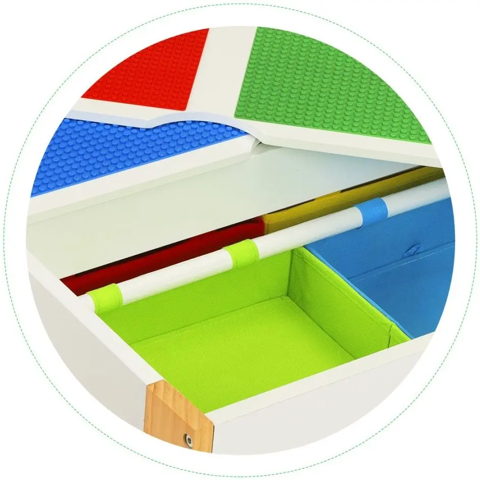 Set masa+2 scaune Ecotoys XKF002 (White/Natural)