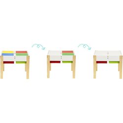 Set masa+2 scaune Ecotoys XKF002 (White/Natural) Thumb