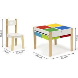 Set masa+2 scaune Ecotoys XKF002 (White/Natural) Thumb