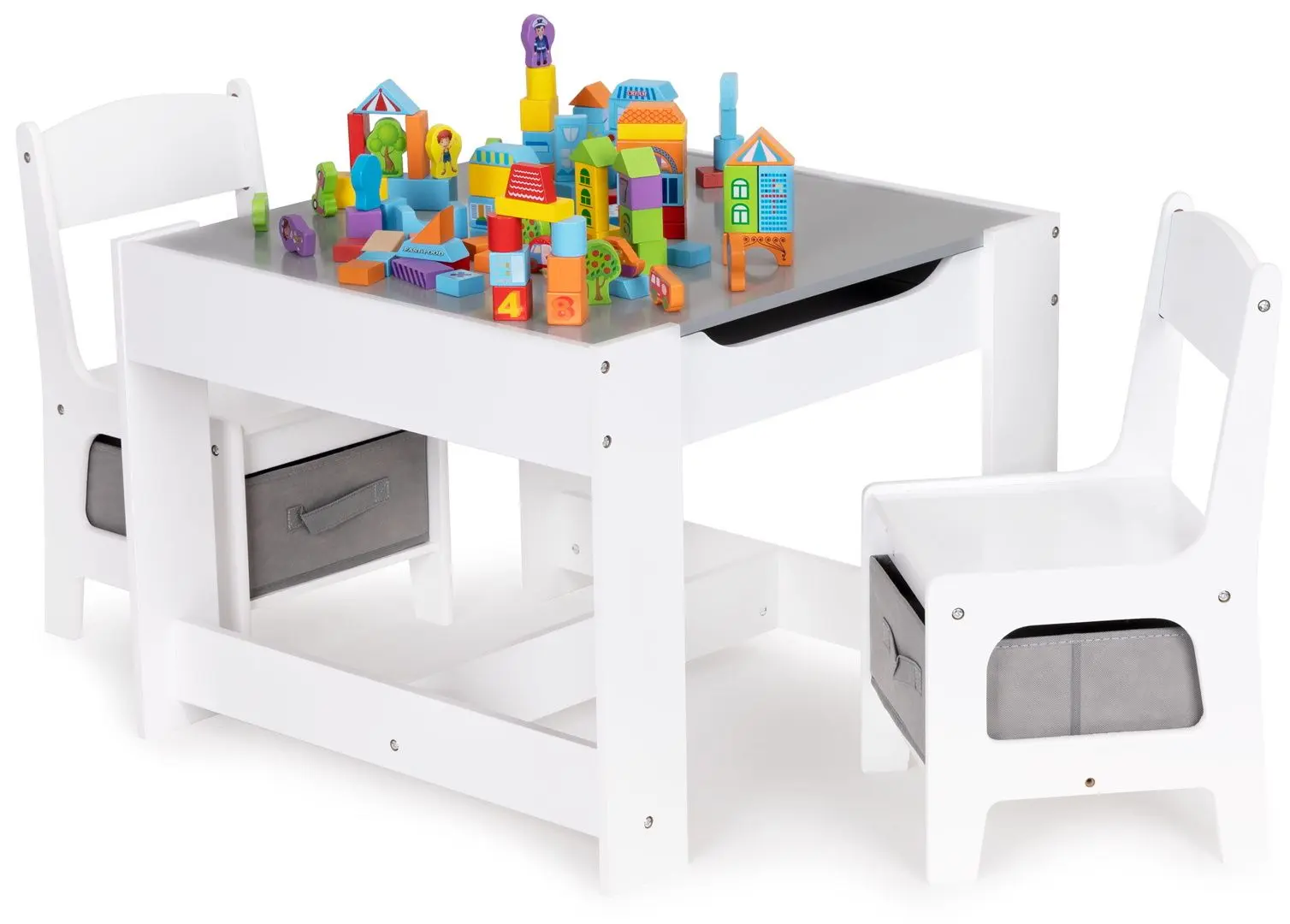 Набор стол + 2 стульчика Ecotoys ZCF-01A (White) - 6