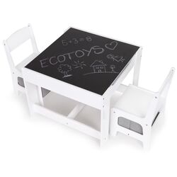 Набор стол + 2 стульчика Ecotoys ZCF-01A (White) Thumb