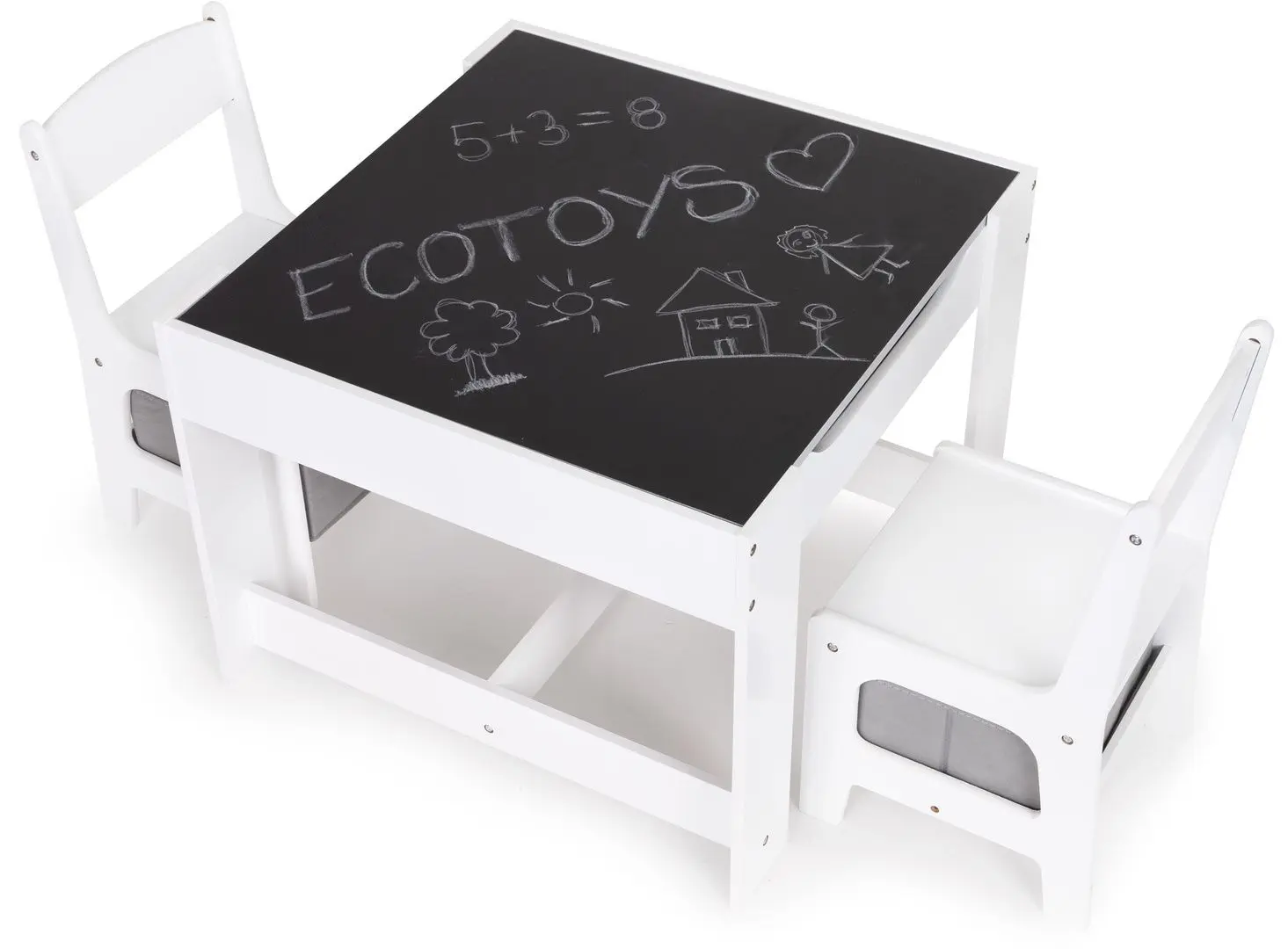 Набор стол + 2 стульчика Ecotoys ZCF-01A (White) - 8