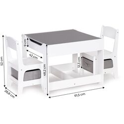 Набор стол + 2 стульчика Ecotoys ZCF-01A (White) Thumb