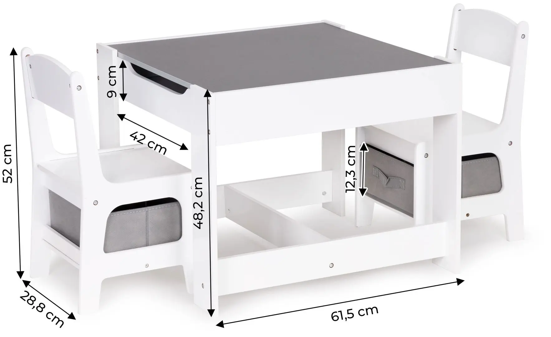 Набор стол + 2 стульчика Ecotoys ZCF-01A (White) - 9