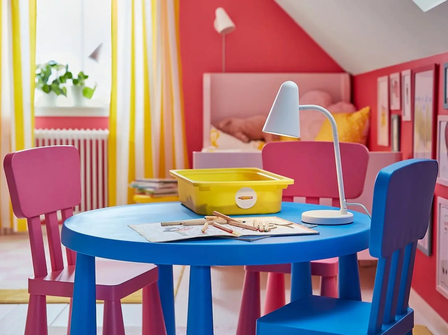 Masa pentru copii Ikea Mammut 85х48 (Albastru)