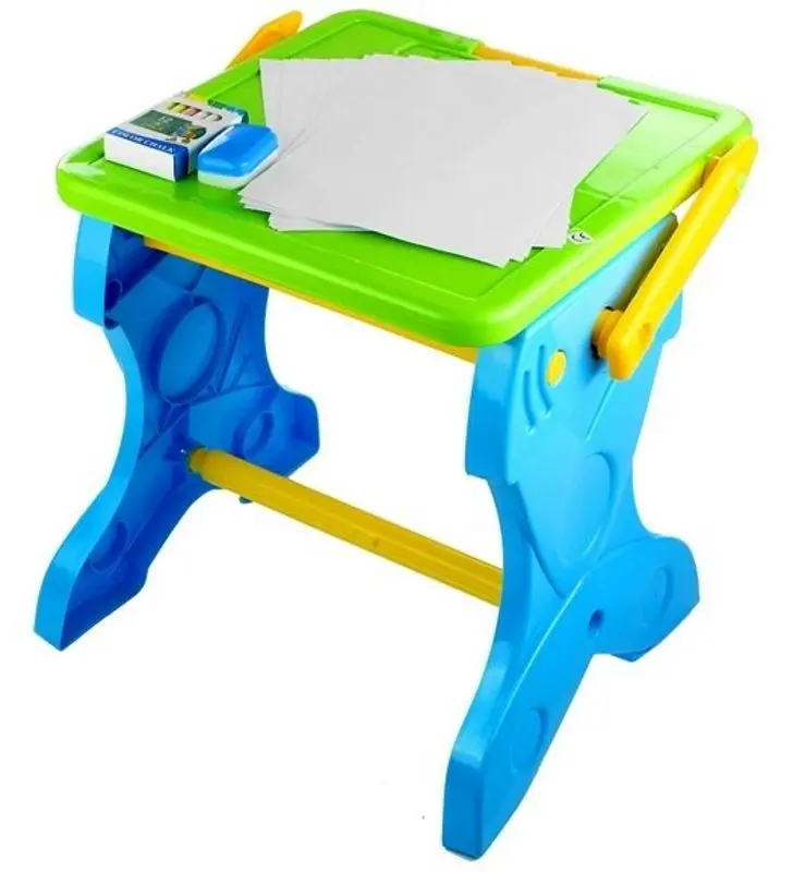 Set masa+scaun 2in1 LeanToys Learning Table 3292 (Blue/Green) - 2