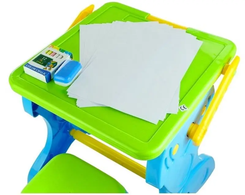 Set masa+scaun 2in1 LeanToys Learning Table 3292 (Blue/Green) - 4