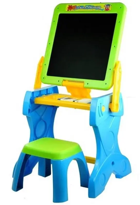 Set masa+scaun 2in1 LeanToys Learning Table 3292 (Blue/Green) - 5