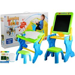 Set masa+scaun 2in1 LeanToys Learning Table 3292 (Blue/Green) Thumb