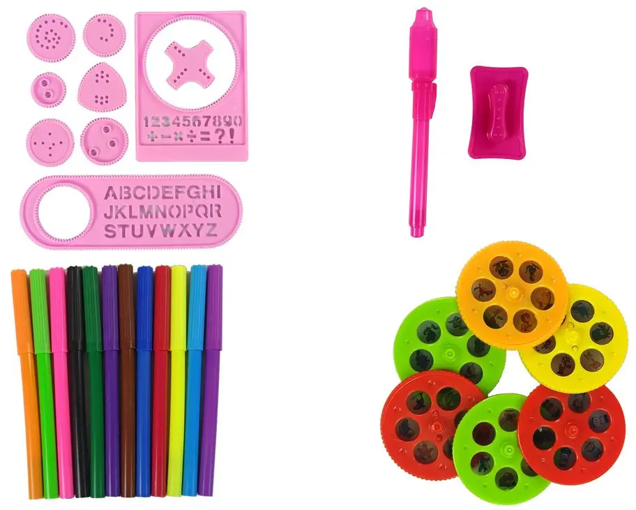 Set masa cu proiector+scaun LeanToys Children's Happy Painting 9499 (Pink)