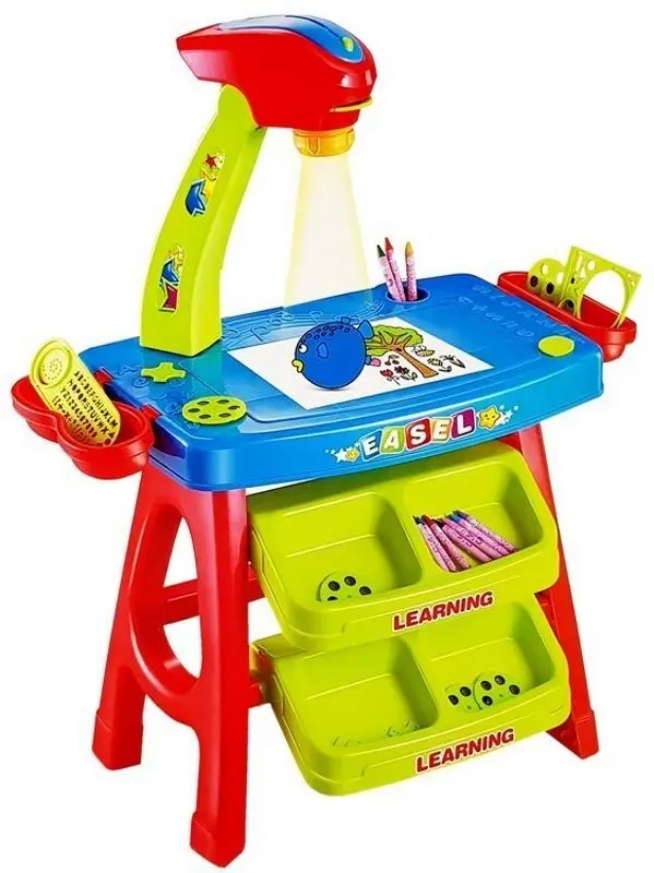 Masa cu proiector LeanToys My Little Painter (Green/Blue)