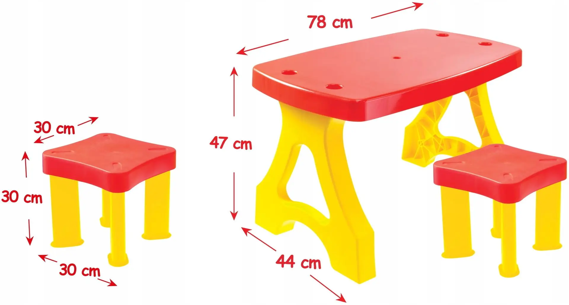 Set masa+2 scaune MochToys Piknik 11852 (Red/Yellow)