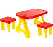 Set masa+2 scaune MochToys Piknik 11852 (Red/Yellow)