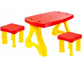 Набор стол+2 стульчика MochToys Piknik 11852 (Red/Yellow)