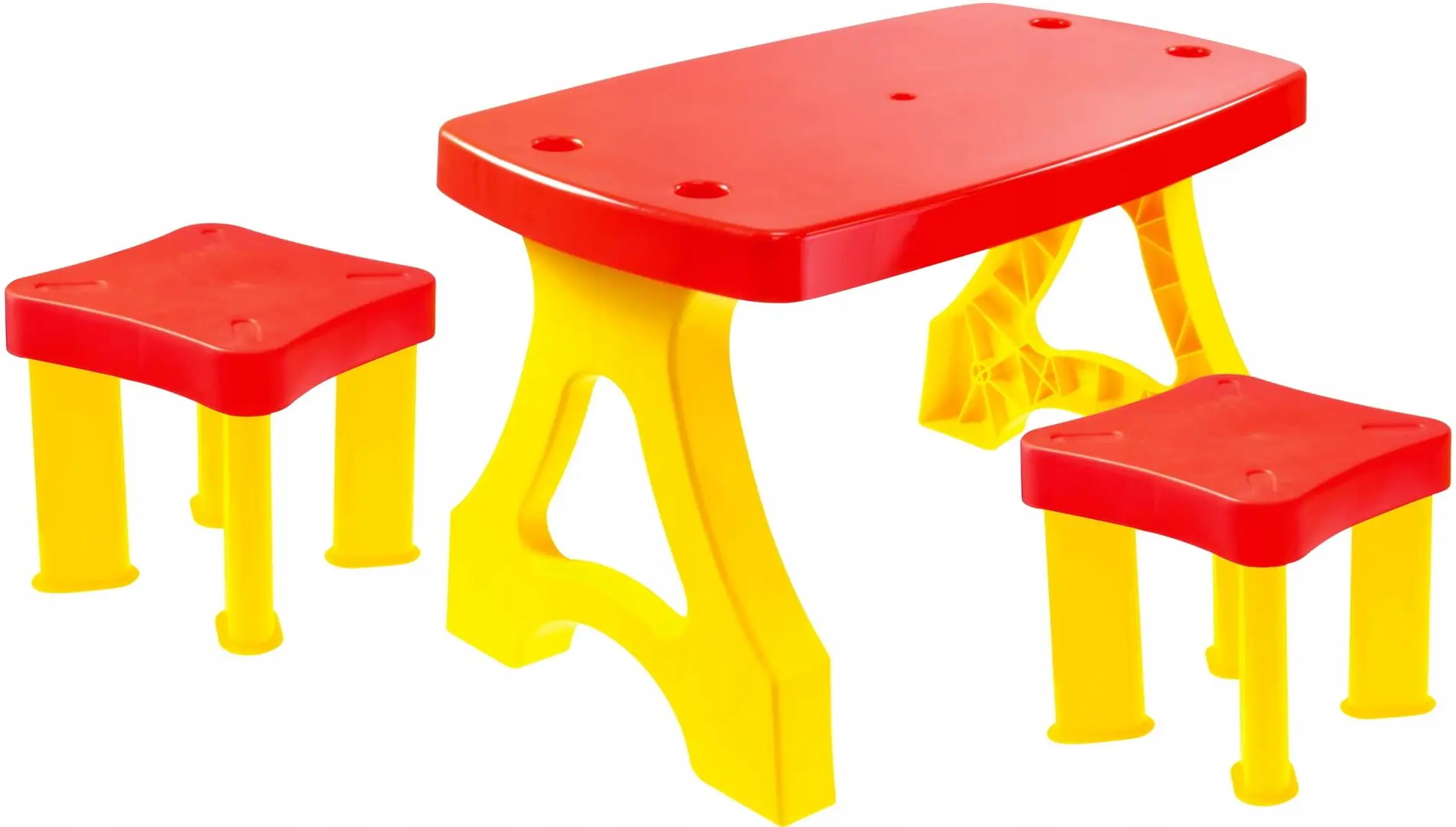 Set masa+2 scaune MochToys Piknik 11852 (Red/Yellow)