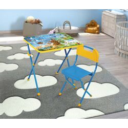 Set masa + scaun Nika Hochu vse znat KP/7 (Blue/Yellow)