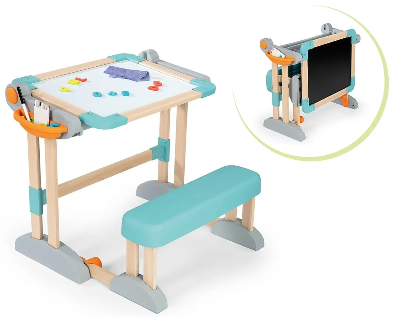 Парта со скамьей Smoby Modulo Space Desk (White/Blue)